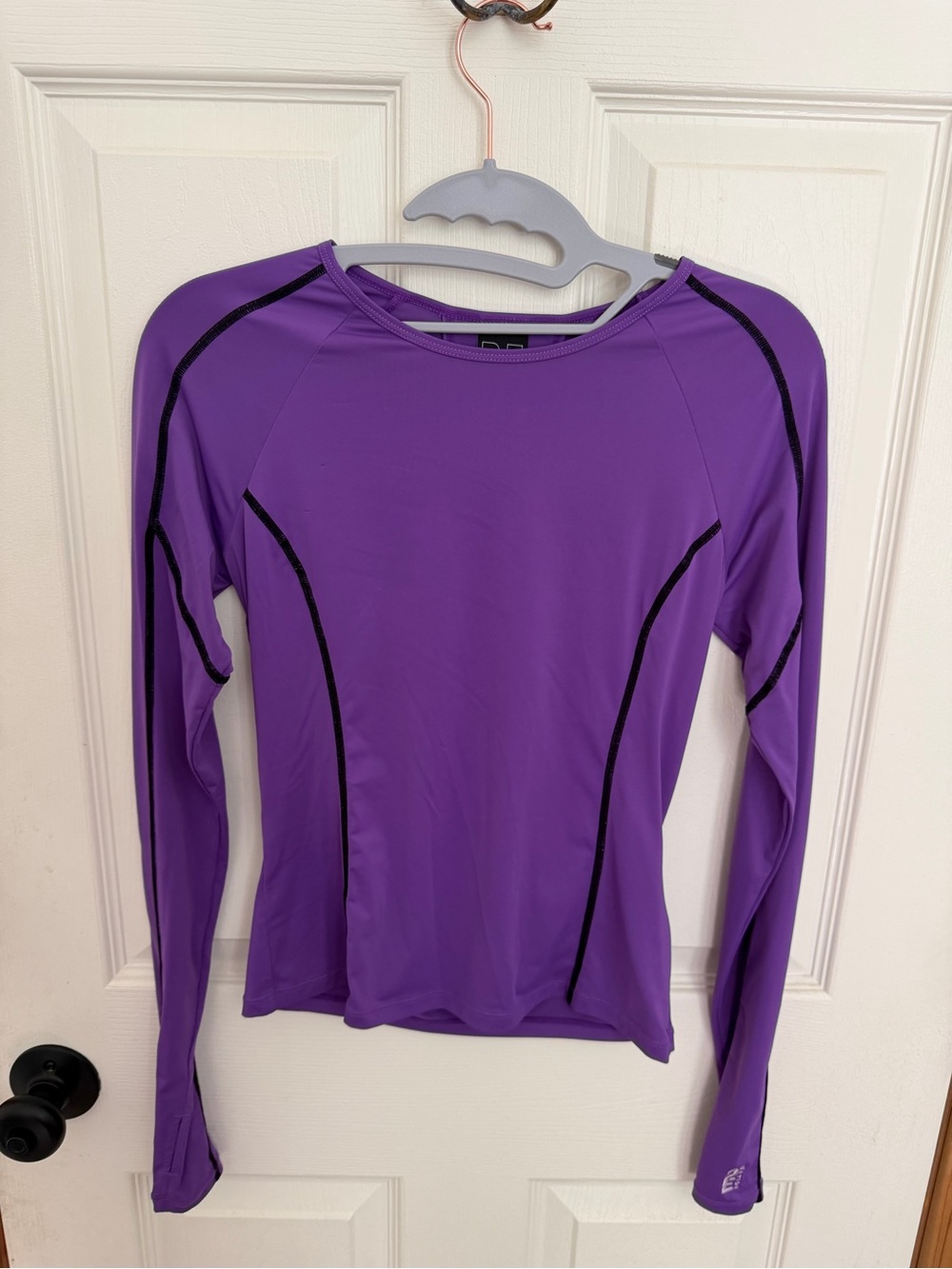 P.E Nation Purple Long-Sleeve Performance Top with Black Piping